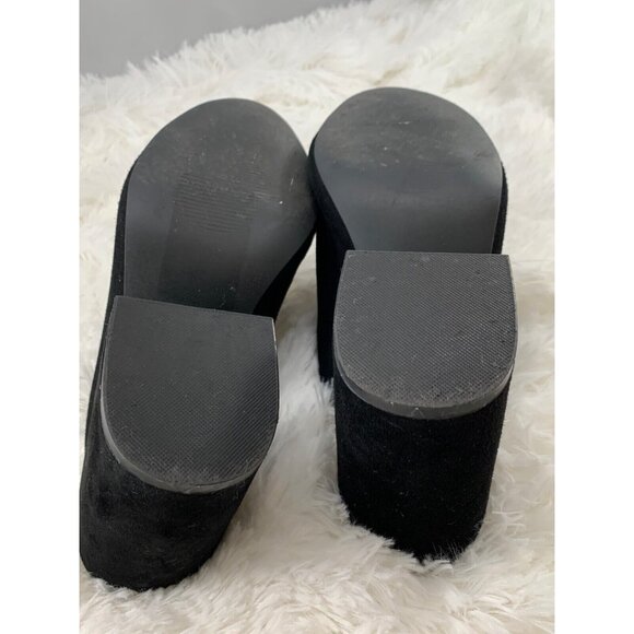 Steve Madden Womens Stela Leather Closed Toe Wedge Pumps Black Suede Size 7.5 - Picture 4 of 10